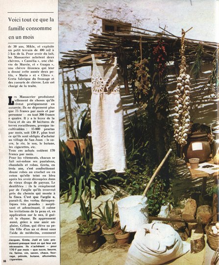 Paris-Match 19 mai 1973, Jacques Massacrier part avec sa famille pour changer de vie