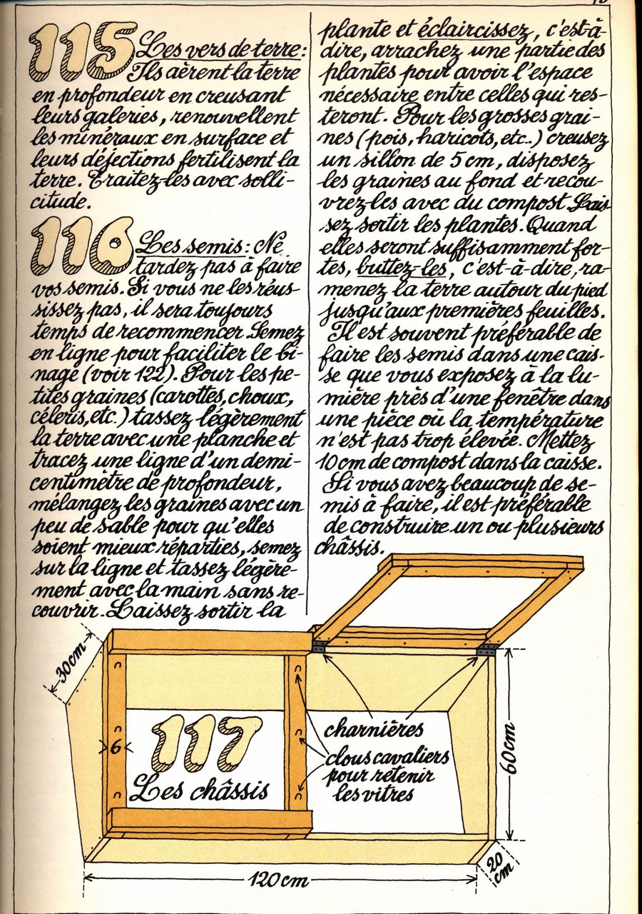 115 - les vers de terre - 116 - les semis - 117 - les châssis