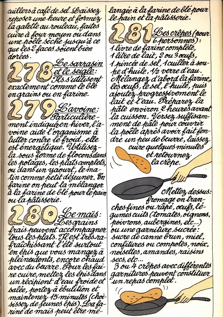 278 - le sarrasin et le seigle - 279 - l'avoine - 280 - le maïs - 281 - les crêpes